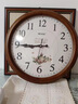汉时（Hense） 钟表14英寸实木挂钟欧式时尚挂表创意客厅时钟挂墙石英钟表HW17 棕色印花14寸 实拍图
