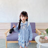 安妮优儿女童JK套装春秋2025秋装新款学院风韩版百褶裙毛衣开衫三件套洋气 蓝色三件套（裙子+衬衣+开衫） 110 实拍图