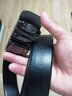 宸劲佰（CHENJINGBAI）男士皮带真皮潮新款纯牛皮腰带西装情人节中青年裤带镜面二层牛皮 镜面扣头黑色带身 110cm 实拍图