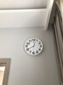 康巴丝（compas）12英寸3D立体字方形静音石英挂钟客厅时尚创意挂表卧室简约 2947白色 实拍图