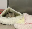 KimPets猫窝四季通用宠物小猫咪屋被子冬季保暖猫狗窝冬天用品封闭式猫床 柔制水晶绒（咖啡色） 柔软包裹 直径50cm，适合20斤内宠物 实拍图
