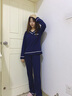 歌佰芬睡衣女秋冬季纯棉长袖睡衣女冬休闲家居服圆领可外穿全棉运动套装 64253中紫 M （80-100斤） 实拍图