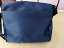 莫奈德品牌单肩包男尼龙布横款背包斜跨包多功能休闲男士帆布包 蓝色 实拍图