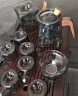 正扬玻璃茶具套装办公高档整套功夫茶盘耐热泡茶壶观山茶杯实木把防烫 10头烟(萧墨)6观山+茶道长琴胡黑 实拍图