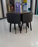 爱杺居 洽谈桌椅组合小圆桌子阳台休闲桌椅办公商务谈判桌接待桌椅简约北欧风小餐桌 桐木色圆桌黑色皮椅一桌四椅 实拍图