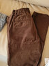 无印良品 MUJI 女式 弹力灯芯绒 锥形裤 BEE01C0A 深咖啡色 XL 实拍图