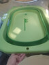 世纪宝贝（babyhood）婴儿折叠浴盆宝宝洗澡盆儿童可坐躺洗澡神器通用多功能新生儿用品 清新绿 单盆+大礼包 实拍图