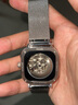 马克华菲（FAIRWHALE）手表男士全自动机械表日月星辰时尚小方块男表防水国潮流腕表礼物 银壳黑面网带 实拍图