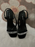 百思图商场新款水钻透明水晶中高跟一字带女时装凉鞋TNE23BL3 矿灰/黑TNE23BL3 36 晒单实拍图