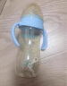 吉祥小鱼大宝宝吸管杯婴儿宽口径耐摔奶瓶1-2-3岁儿童水杯6个月以上喝奶杯 蓝色奶瓶 300ml +1个备用奶嘴 实拍图