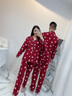 歌佰芬本命年情侣睡衣纯棉春秋冬季新婚休闲家居服结婚可外穿大红色睡衣 AA7742莱卡棉拉架 2XL 女+男XL 实拍图