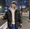 凡迪时尚假两件棉服男士冬季外套棉衣男新款潮牌衣服保暖棉衣棉袄休闲情侣 黑色 L （100-120斤左右） 实拍图