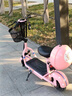 名岛小型迷你电动车女士可折叠电瓶车轻巧代步车滑板车便携电单车 樱花粉 48V12A汽车级锂电池约35-45公里 实拍图