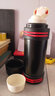 杯鑫格保温壶 304不锈钢真空保温瓶男户外旅行家用大容量暖水瓶水杯子 磨砂黑4斤+小碗+免费刻字2000ml 实拍图