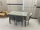 曼丘岩板餐桌家用轻奢现代简约小户型饭桌客厅长方形大理石餐桌椅组合 哑光白27mm（单桌）其他颜色留言 1.2m *宽70cm【推荐】 实拍图