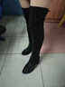 萱俪妮过膝长靴女秋冬季弹力袜靴显瘦高跟粗跟2025新款加绒面长筒棉靴子 黑色单里7厘米跟 36 实拍图