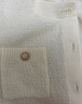 百图betu女装秋新款毛针织衫圆领长袖小香风针织开衫女2308T01 米白 L 实拍图