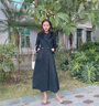 AUI 毛呢大衣女冬2023新款欧洲站气质时尚女装长款西装羊毛呢子外套 黑色 S 实拍图