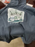 椋釉 秋冬款卫衣男潮流宽松bf慵懒风连帽学生港风加绒加厚上衣服男 深灰色薄款 XL 实拍图