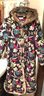乱在江南复古民族风毛领连帽长款棉服女冬季新品印花加厚宽松外套 深蓝叶子花 均码 实拍图