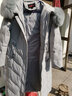 雅鹿新款女装修身长款大毛领时尚白鸭绒显瘦保暖加厚羽绒服LD 灰色 170/XL 实拍图