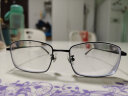 万新（WAN XIN） 近视眼镜防蓝光辐射非球面现片配眼镜框男女0-1500度配成品眼镜 钛+金属-全框-50012C1-黑色 1.74多屏防蓝光镜片（近视酷薄） 实拍图