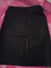 艾靖雅皮裙半身裙女包臀a字裙中裙高腰显瘦开叉PU皮秋冬裙子 黑色裙子（不含腰带） 29/XL 实拍图