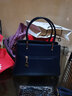 北狐真皮包包女中年女士妈妈包头层牛皮高贵时尚大气手提包大容量挎包 蓝色加钱包卡包香包 实拍图