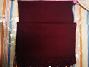 南极故事100%纯羊毛围巾女冬季披肩女士秋冬纯色百搭保暖围脖生日圣诞礼物 酒红色 实拍图