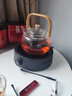 瓷牌茗茶具（cipaiming teaset） 电陶炉煮茶器煮茶壶茶炉家用小型电茶炉加厚耐热玻璃茶壶 竹柄煮茶壶+简约黑炉6彩杯+架 实拍图