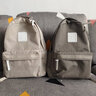 CILOCALA双肩包女M+号登山包校园电脑包大容量旅行包上班出游背包帆布书包 GRAY-灰色M+中号 实拍图