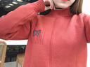 歌米拉加绒半高领毛衣女宽松加厚秋冬季新款打底衫百搭针织衫女毛线衣 红色加绒 M 实拍图