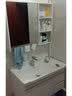 波彼（BOBI）陶瓷一体盆蜂窝铝浴室柜挂墙式储物收纳柜卫生间洗手洗脸洗漱台 70CM灰色铝柜+中边盆【龙头套装】 实拍图