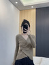 妙奕嘉毛衣女打底衫针织衫上衣2025秋季新款洋气内搭外穿v领修身收腰 修身收腰V领针织衫【浅咖色】 均码 【建议体重85-115斤】 实拍图