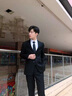 VORLANSA西服套装男西装整套修身商务正装大学生上班面试职业装工作服 黑色（外套+裤子） 50/XL 实拍图