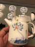 茗枝羊脂玉白瓷茶具套装家用手绘陶瓷功夫茶杯茶壶整套送老师伴手礼物 10头印象青花蓝莲花茶具套组 礼盒装 实拍图