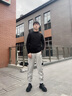 宾色半高领毛衣男冬款纯色休闲加绒加厚保暖打底衫修身秋冬针织衫男装 【半高领】黑色 M【合适90-100斤】 实拍图