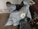 逗趣家 电动车挡风被冬季加绒加大加厚护脖电瓶车挡风衣男女冬天骑行保暖神器防风防寒踏板摩托车护膝挡风罩 灰色雏菊大侧翼（加绒+护脖） 实拍图