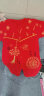Jiankangkuaiche婴儿连体衣纯棉宝宝哈衣爬服新生儿满月百天周岁红衣服秋冬薄夹棉 闭裆款 66码（建议0-3月） 实拍图