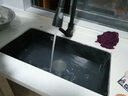 意狄讴（Yedeeo）意大利石英石水槽厨房洗手池洗菜盆花岗岩单槽台下盆洗碗槽黑7088 【7078SY】780*470裸盆配置 实拍图