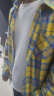 凡迪时尚（FANDISS）黄色格子衬衫男美式复古长袖衬衣男生夏季薄外套男休闲百搭情 黄色155 (长袖) L 晒单实拍图