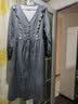 昊达（HAODA）睡裙女士春秋纯棉双层纱家居服睡衣V领居家裙可外穿 5320 5320灰色点点 XL 170/92A 实拍图