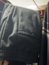 花花公子（PLAYBOY）休闲裤男商务秋冬季裤子男士直筒裤修身男裤 黑色加绒 34 实拍图
