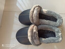 始丰棉拖鞋男冬季时尚PU皮革包跟居家用室内保暖防滑厚底情侣棉拖鞋 灰色 42-43(适合平时41-42码穿) 实拍图