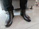康奈女鞋子 冬季女士牛皮靴子女新款加绒保暖单靴休闲马丁靴短靴大码 咖色 40 实拍图
