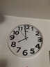 康巴丝（compas）12英寸3D立体字方形静音石英挂钟客厅时尚创意挂表卧室简约 2947白色 实拍图