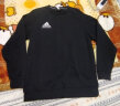阿迪达斯（adidas）卫衣男圆领套头衫春季防风保暖长袖外套 黑白（棉） XL  实拍图