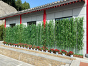 仿真竹子假竹子装饰隔断栅栏加密绿竹子塑料屏风植物墙室内室外毛竹 木底座1米长16孔 实拍图