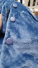 芬腾 珊瑚绒睡衣女冬季加厚法兰绒开衫加绒休闲秋冬款家居服套装 灰兰 S 实拍图