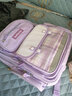 巴布兔书包小学生女生新款高颜值一二四到六年级轻便减负格子女童双肩包 紫色（公仔6件套+笔盒） 大号适合3-6年级使用 实拍图